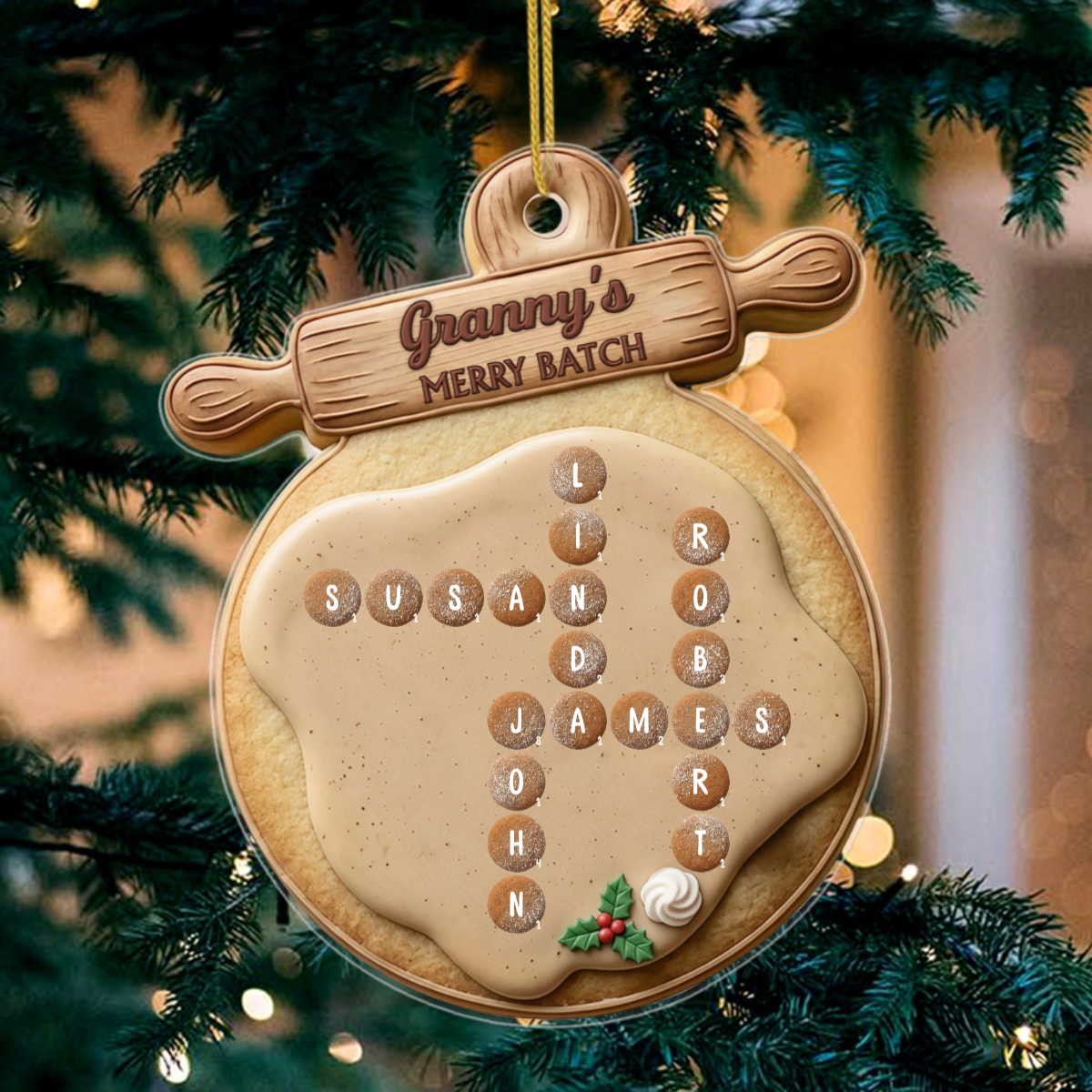 PersonalisedPerfectBatchBiscuitsCrosswordPuzzleOrnament_PersonalisedGiftAcrylicOrnamentForMumGrandma_1