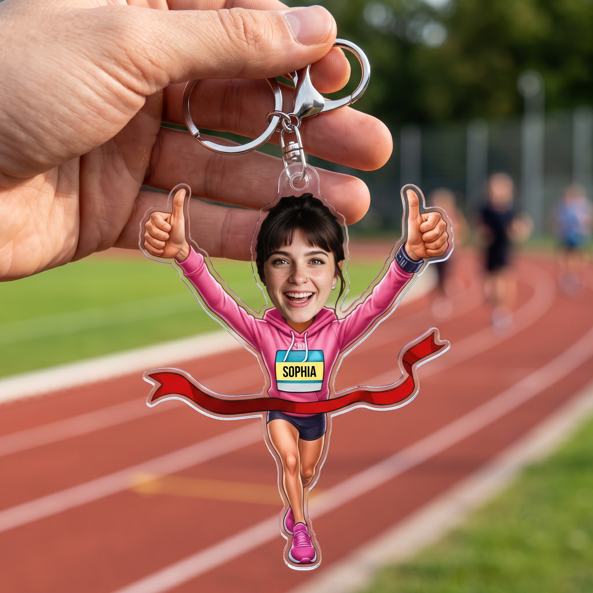 PersonalisedRunningAthletePhoto_PersonalisedGiftAcrylicKeychainForRunners_SportsLovers_2