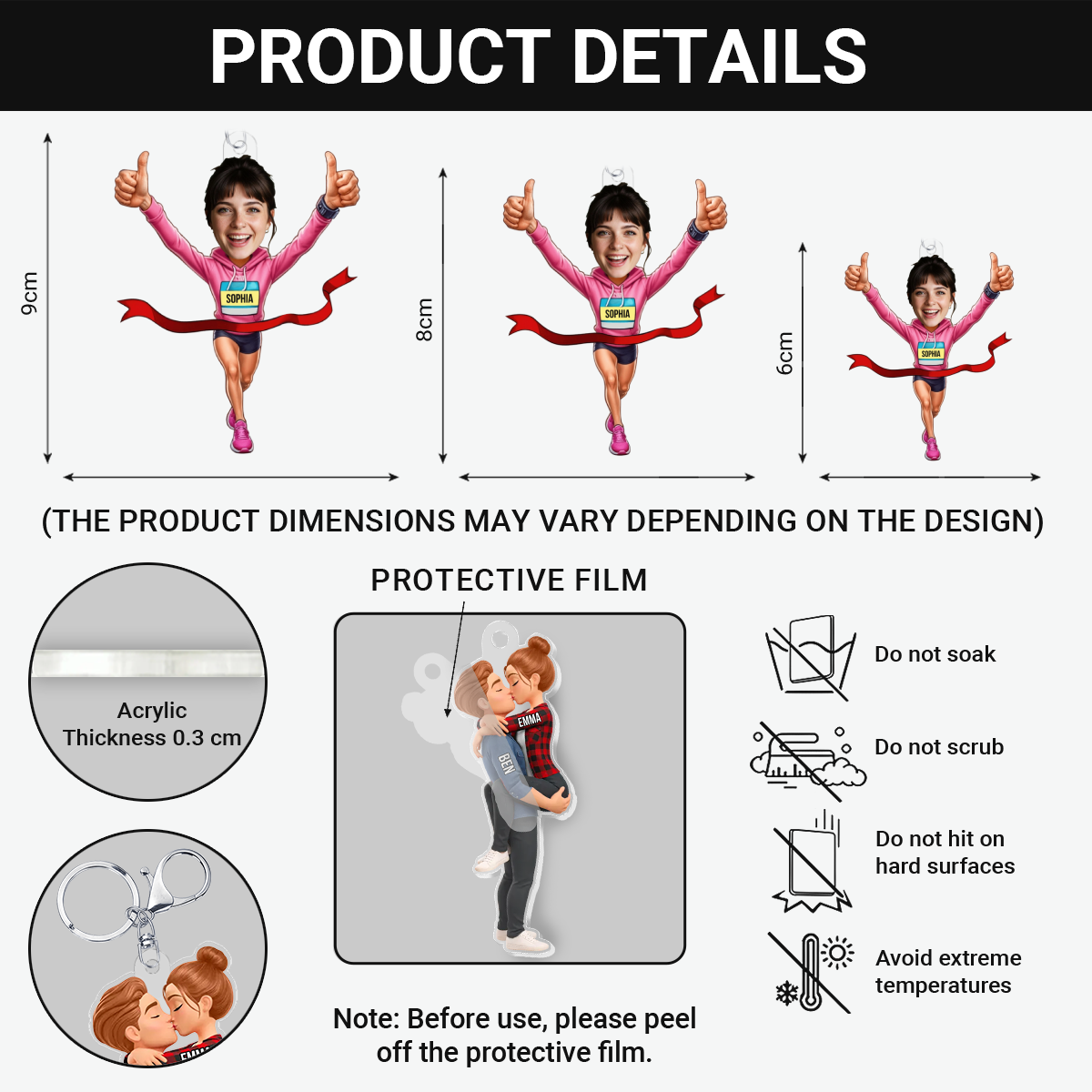 PersonalisedRunningAthletePhoto_PersonalisedGiftAcrylicKeychainForRunners_SportsLovers_4