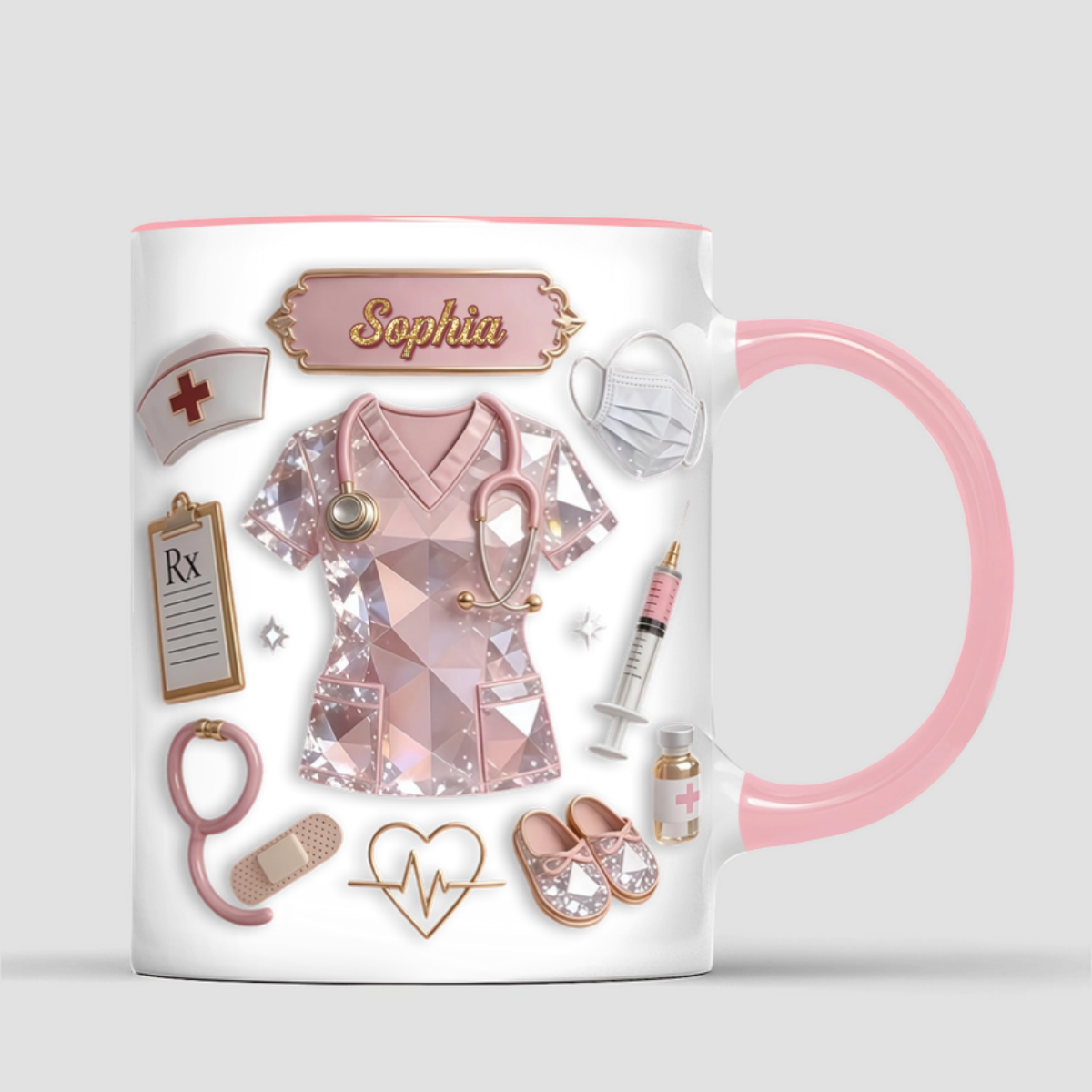 Personalized3DEffectNurseScrubs_PersonalisedGiftMugForNursingStudent_MedicalStaff