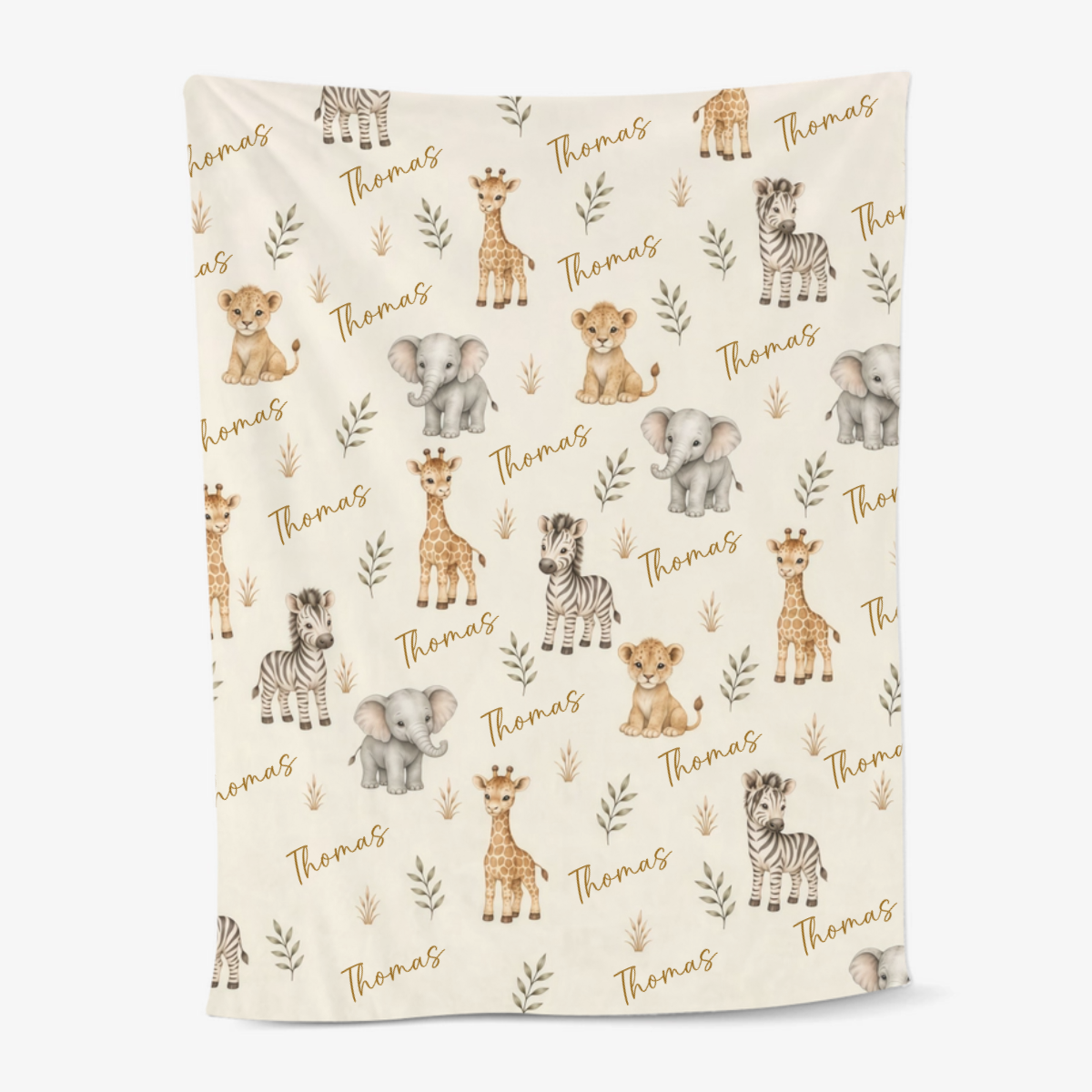 Safari_Animals_Personalised_Gift_ _Blanket_For_Babies1