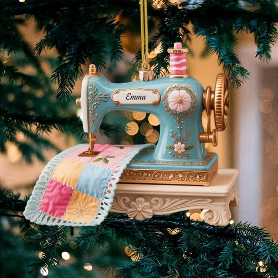 SewingMachineQuilter_PersonalisedGiftAcrylicOrnamentForSeamstress_2