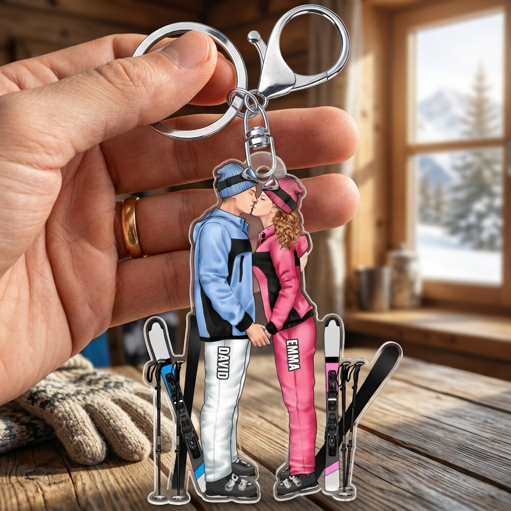 SkiingPartnersForLife_PersonalisedGiftAcrylicKeychainForCouples_2
