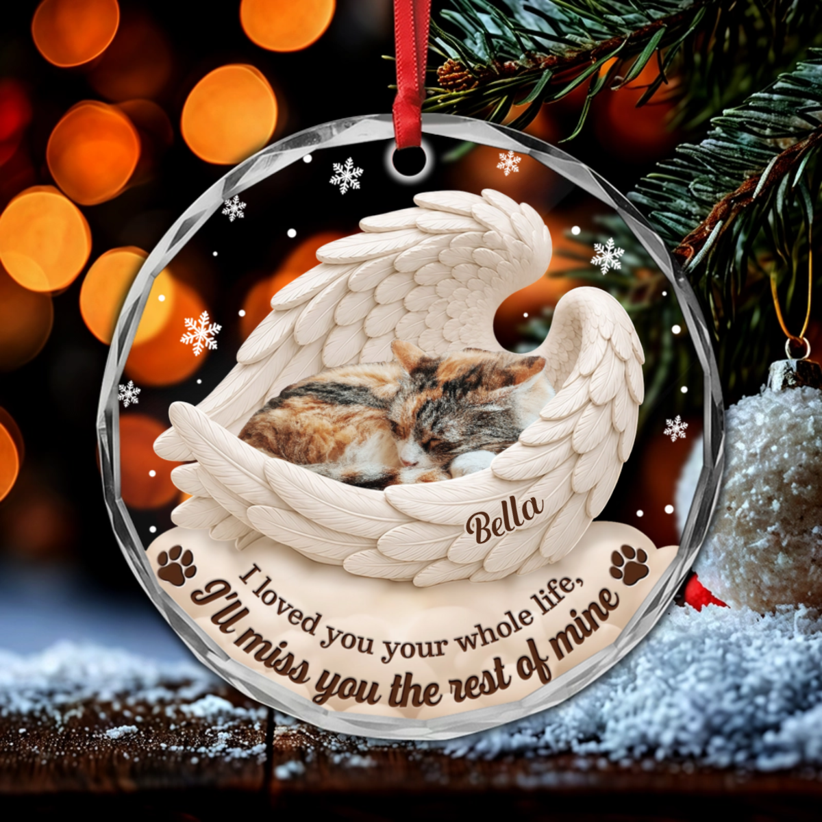 SleepingAngel_PersonalisedGift CircleGlassOrnamentForPetMemorial1