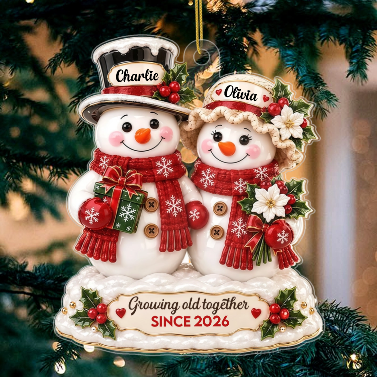 Snowman_Couple_Growing_Old_Together_Personalised_Gift_ _Acrylic_Christmas_Ornament_For_Couples1