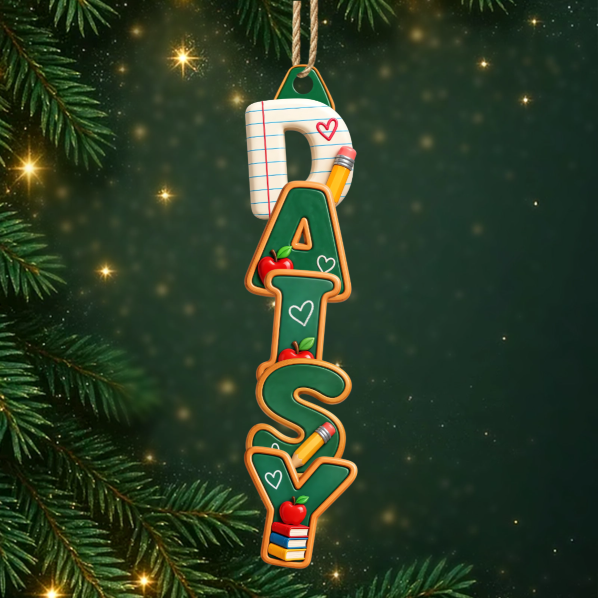 TeacherName_PersonalisedGift 1 LayerWoodenOrnamentForTeachers
