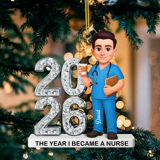 TheYearIBecameANurse_PersonalisedGiftAcrylicOrnamentForNursingGraduation_Nurses_2