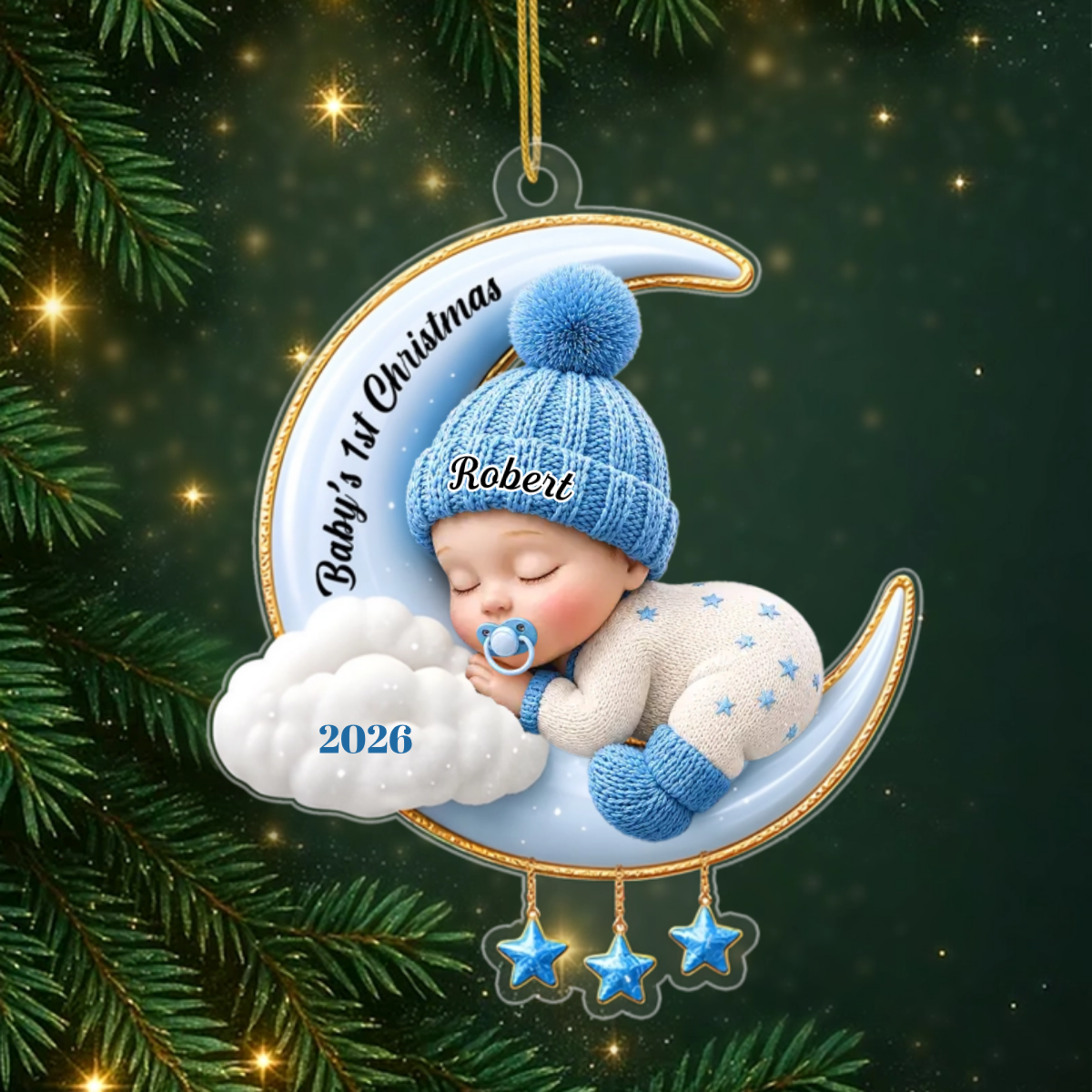 TinyMiracleArrived_PersonalisedGiftAcrylicOrnamentForNewborn