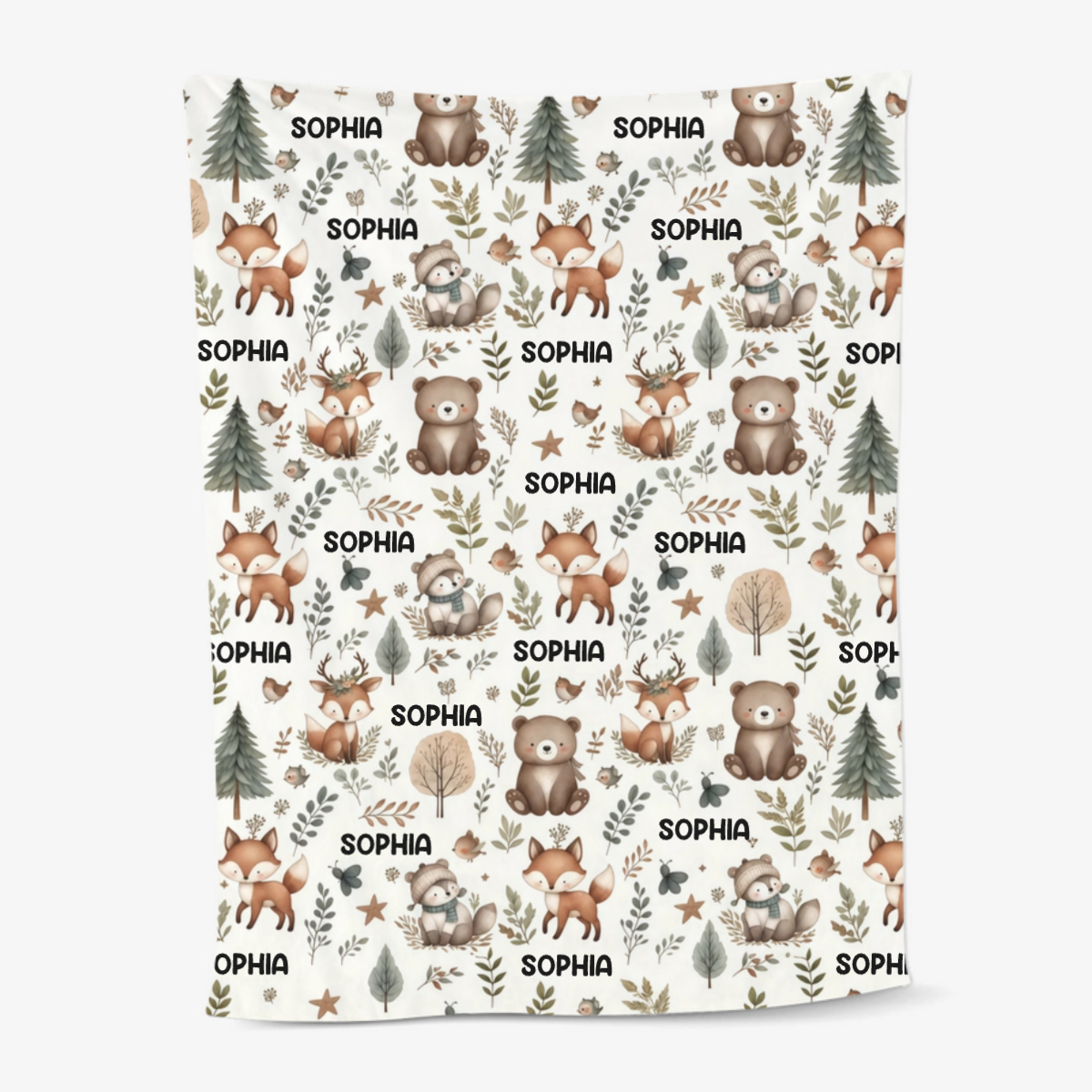 Woodland_Animals_ _Personalised_Gift_Blanket_For_Babies3