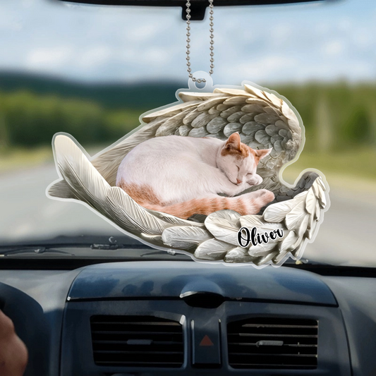 AngelWingsPetMemorialPhoto_PersonalisedCarOrnament1