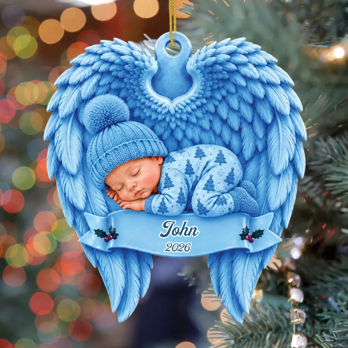 BabyMemorial_PersonalisedGift AngelWingsAcrylicOrnamentForParents1