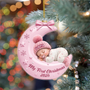 BabyOnMoonUniqueChristmasGift_PersonalisedGiftAcrylicOrnamentForNewborn