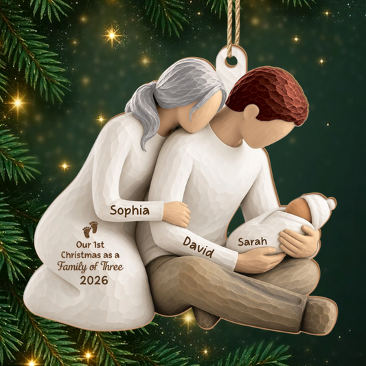 Baby_sFirstChristmas PersonalisedGift_1 LayerWoodenOrnamentForFamilies
