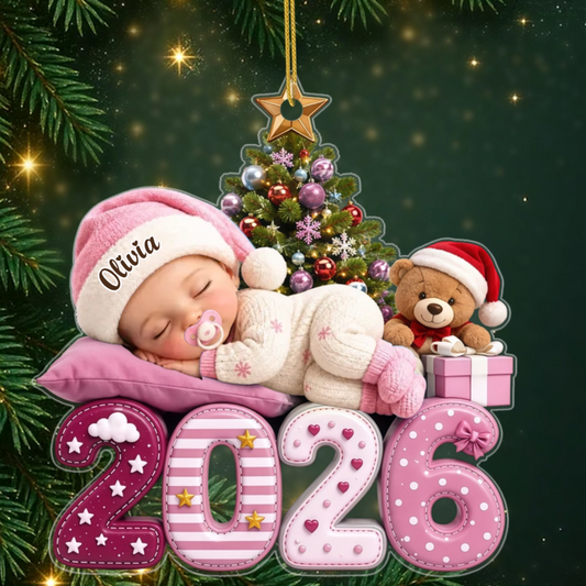 Baby_sFirstChristmas_PersonalisedGift AcrylicChristmasOrnamentForNewParents