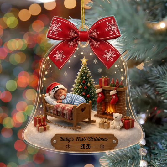 Baby_s_First_Christmas_Personalised_Gift_ _Acrylic_Bell_Christmas_Ornament_For_New_Parents1
