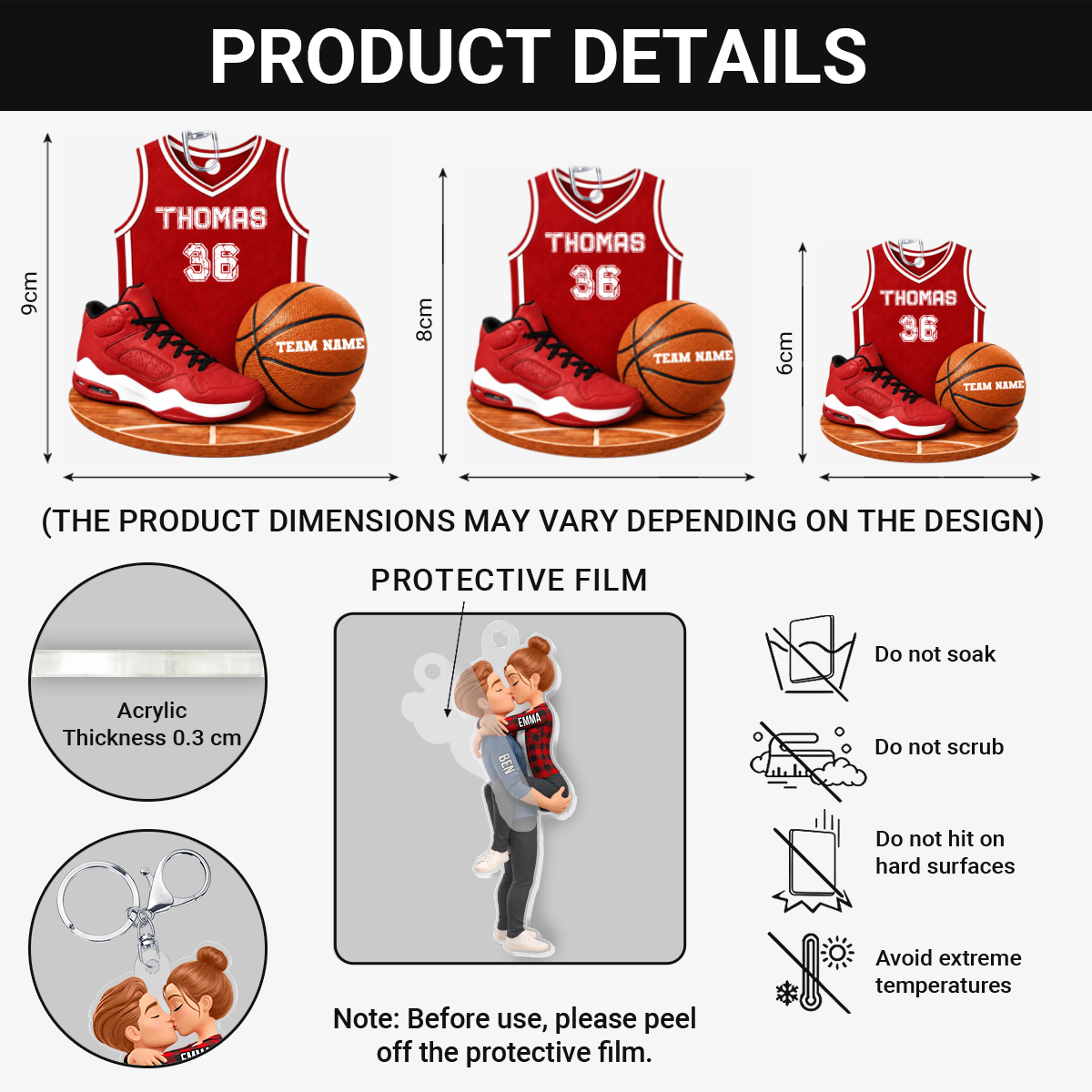 Basketball Lover – Personalised Gift | Acrylic Keyring For Basketball ...