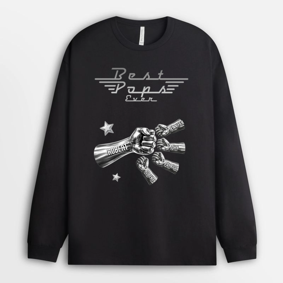 BestDadEver MetallicFistBump PersonalisedShirtGiftForDaddy_1