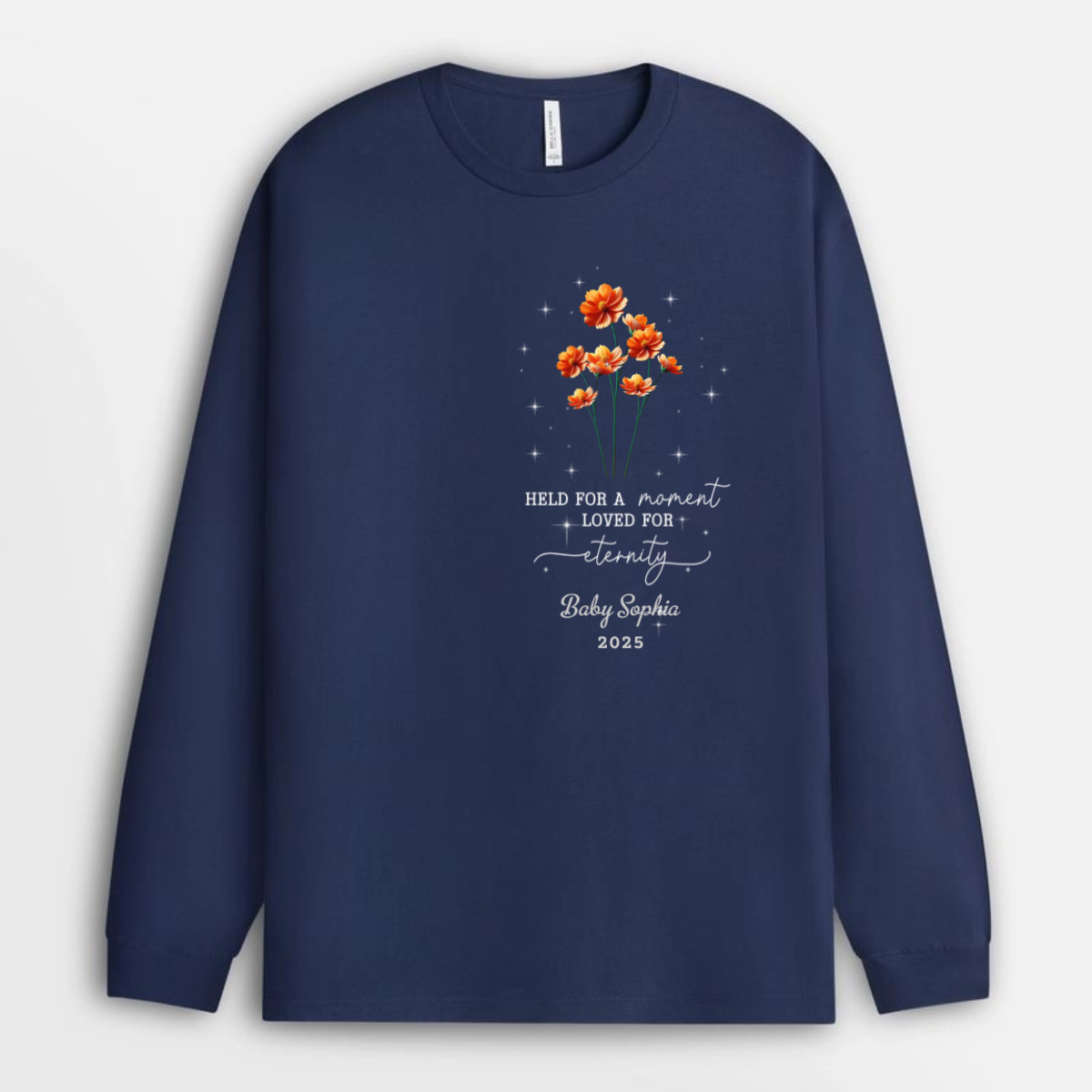 BirthFlowerBabyMemorial_PersonalisedT Shirt2_d362a1c3 6cab 4513 b3cb 5e1b6b5cbb6f