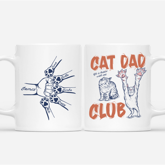 CatDadClub CustomCatNameRetroOrange PersonalisedMugFunnyFather_sDayGiftForDad_2