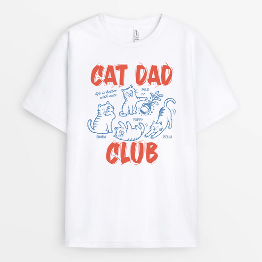 CatDadClub CustomCatNameRetroOrange PersonalisedT shirtFunnyFather_sDayGiftForDad_4