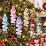 ChristmasSnowmanSpiralStyleCustomNames_PersonalisedGiftAcrylicOrnamentForFamily_3