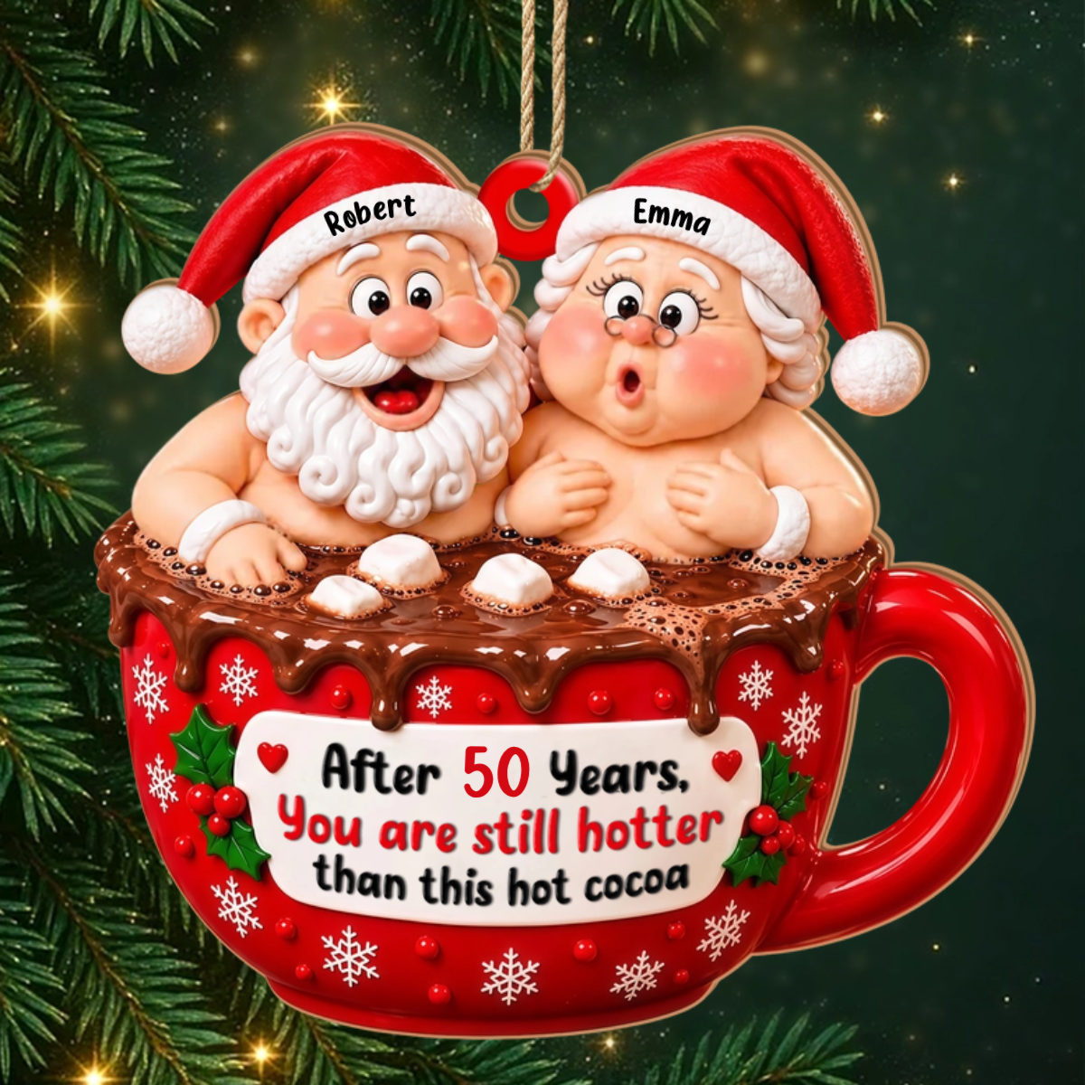 Christmas_Couple_Personalised_Gift_ _1 Layer_Wooden_Ornament_For_Couples2