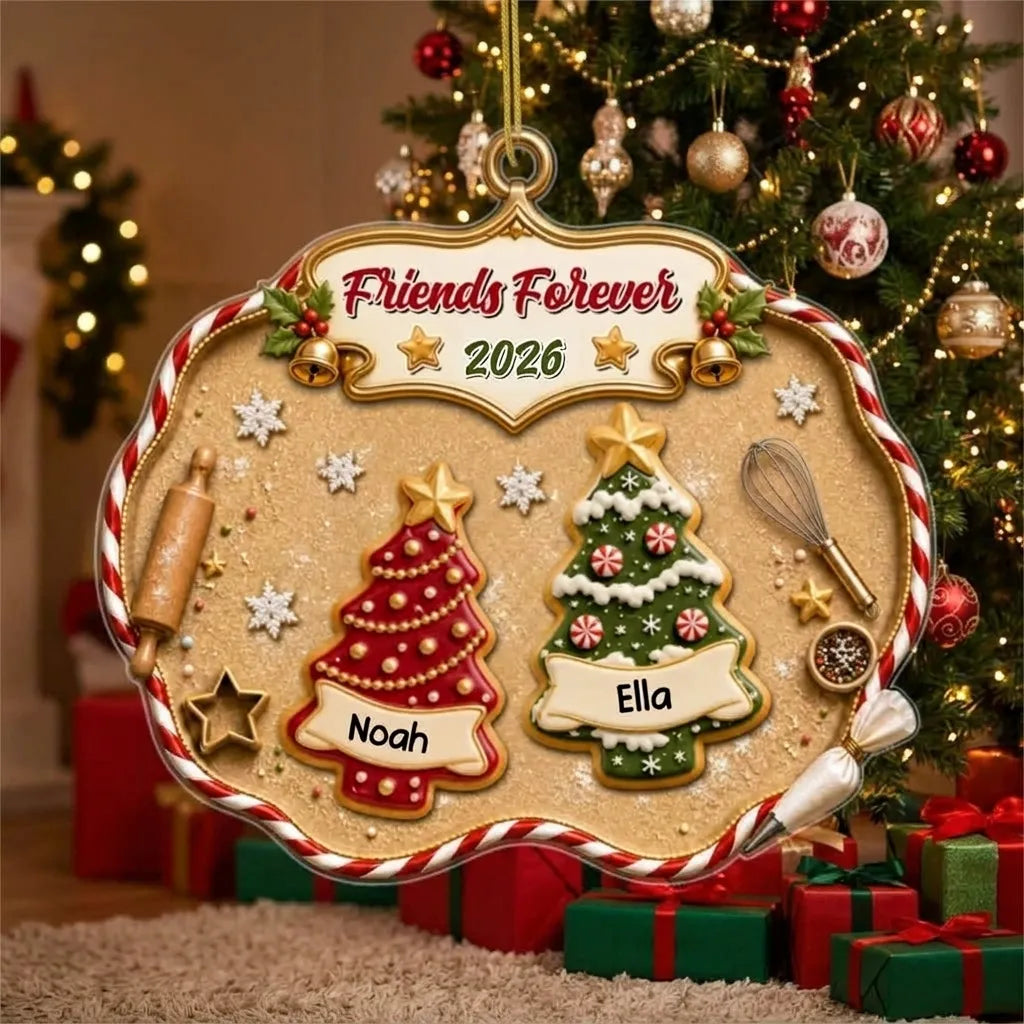 Christmas_Tree_Cake_Siblings_ _Personalised_Gift_Acrylic_Ornament_For_Family
