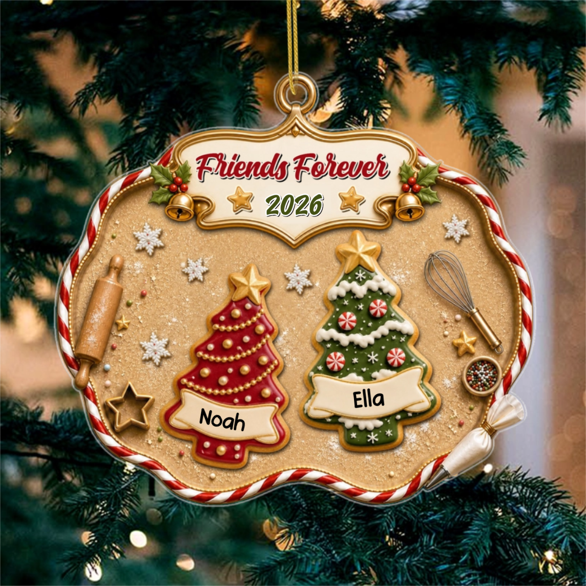 Christmas_Tree_Cake_Siblings_ _Personalised_Gift_Acrylic_Ornament_For_Family_1