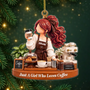 CoffeeLoverGirl_PersonalisedGift AcrylicOrnamentForCoffeeLovers