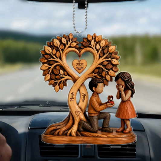 CoupleKissingUnderHeartTree_PersonalisedGiftAcrylicOrnamentForCouples_2