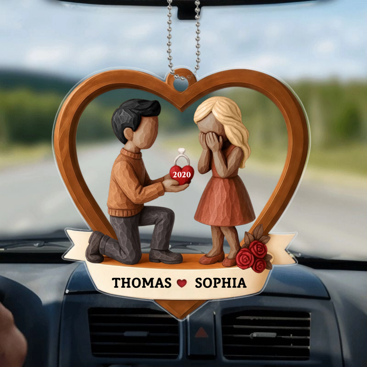 CoupleMarriageProposalCustomNames_PersonalisedGiftAcrylicOrnamentForCouples_8