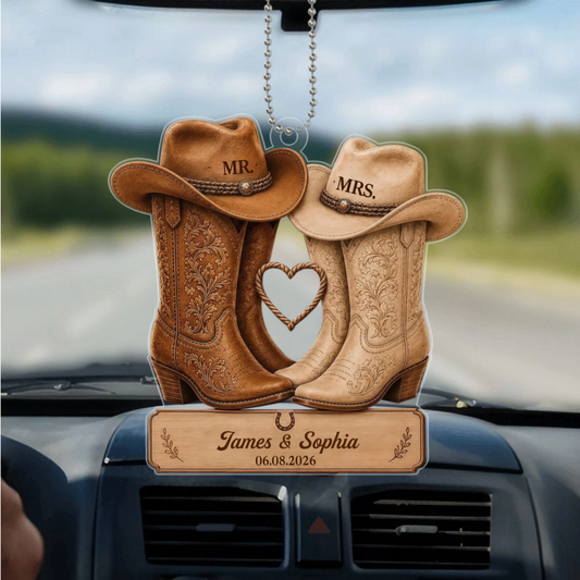 CowboyBootsCoupleCustom_PersonalisedGiftHangingOrnamentForCouples