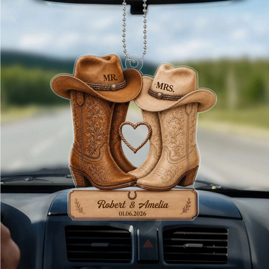 CowboyBootsCoupleCustom_PersonalisedGiftHangingOrnamentForCouples_2