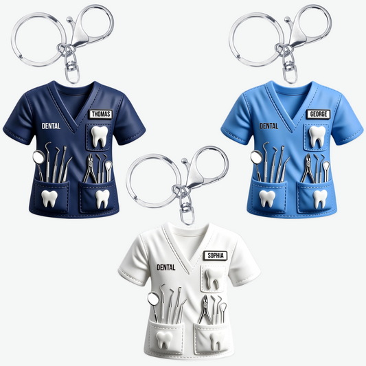 CustomDentalScrubUniform_PersonalisedGiftAcrylicKeychainForDentists_3