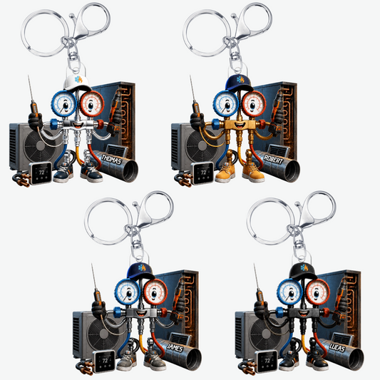 CustomHVACTech_PersonalisedGiftAcrylicKeychainForHeating_CoolingProfessionals_2