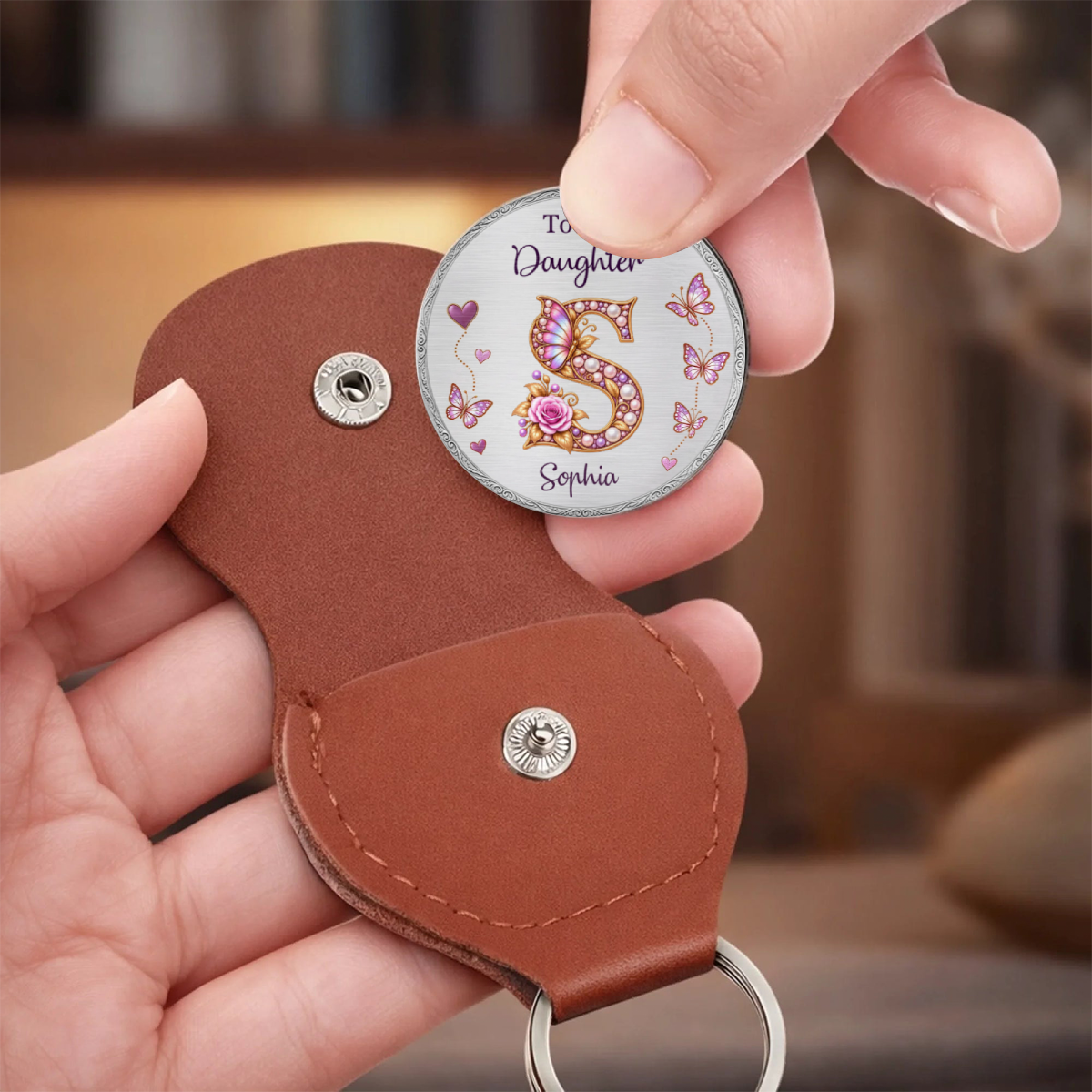 CustomNameButterflyInitial_PersonalisedGiftPocketHugForDaughter_Granddaughter_2