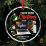 CustomNameFreshmanYearChristmas_PersonalisedGiftGlassCircleOrnamentForCollegeStudents