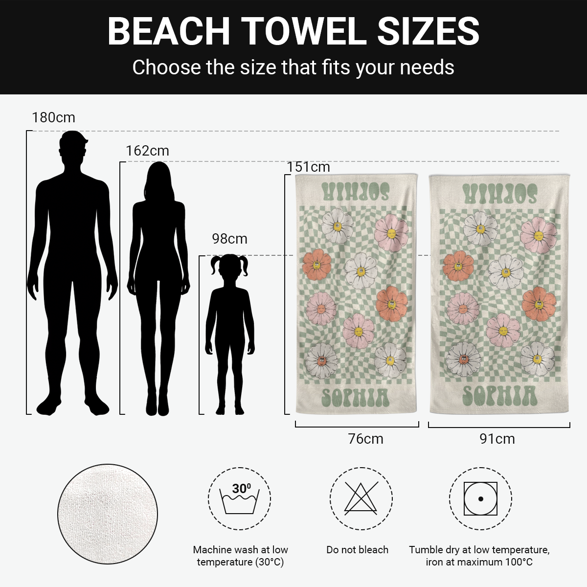CustomNameFunnyPatternBeachTowel_PersonalisedGiftBeachTowelForWomen_Girls_3