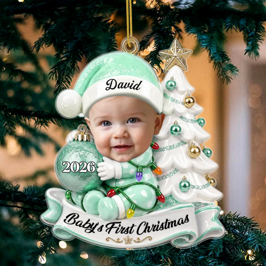 CustomPhotoFirstChristmas_PersonalisedGiftAcrylicOrnamentForKids_2