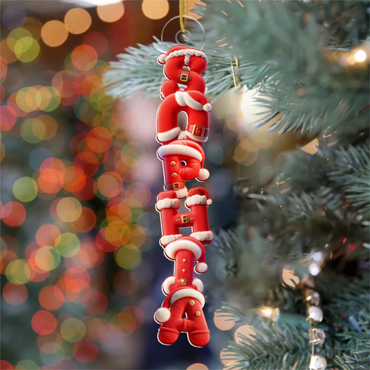 CustomSantaSuitName_PersonalisedGiftAcrylicOrnamentForFamily