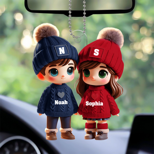 CuteCartoonCouple_PersonalisedGiftHangingOrnamentForCouples