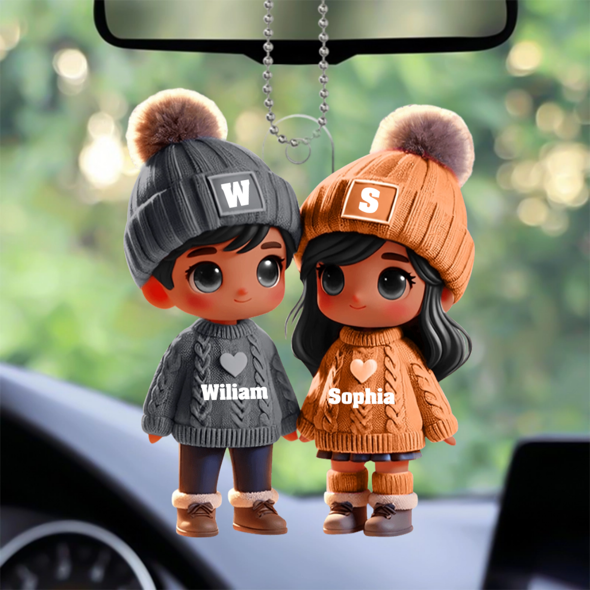 CuteCartoonCouple_PersonalisedGiftHangingOrnamentForCouples_2