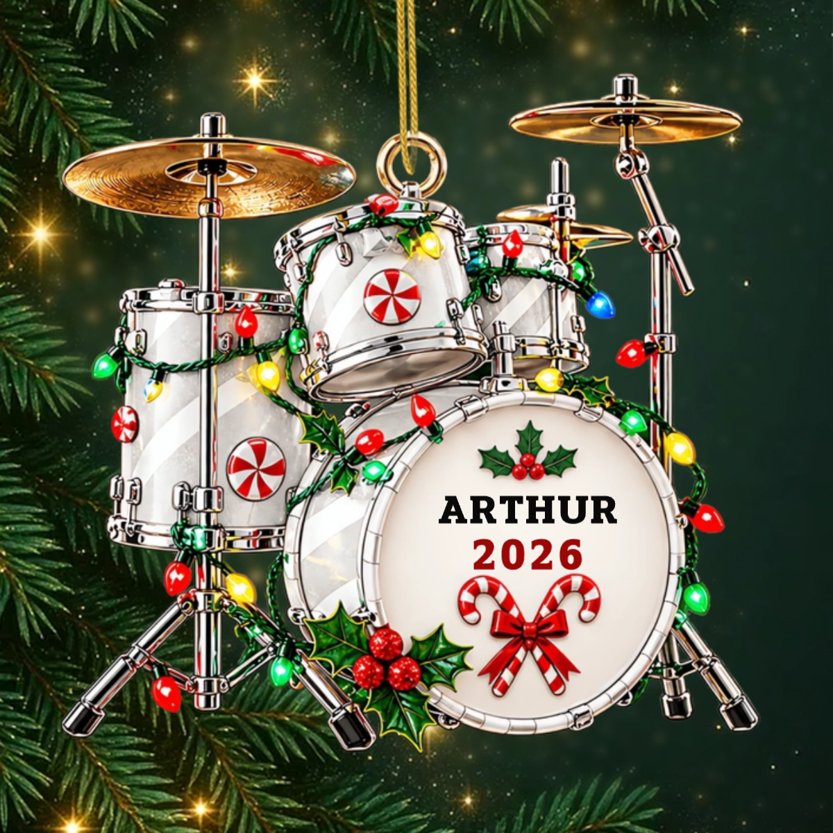 Drum_Love_ _Personalised_Gift_Acrylic_Christmas_Ornament_For_Drummers1