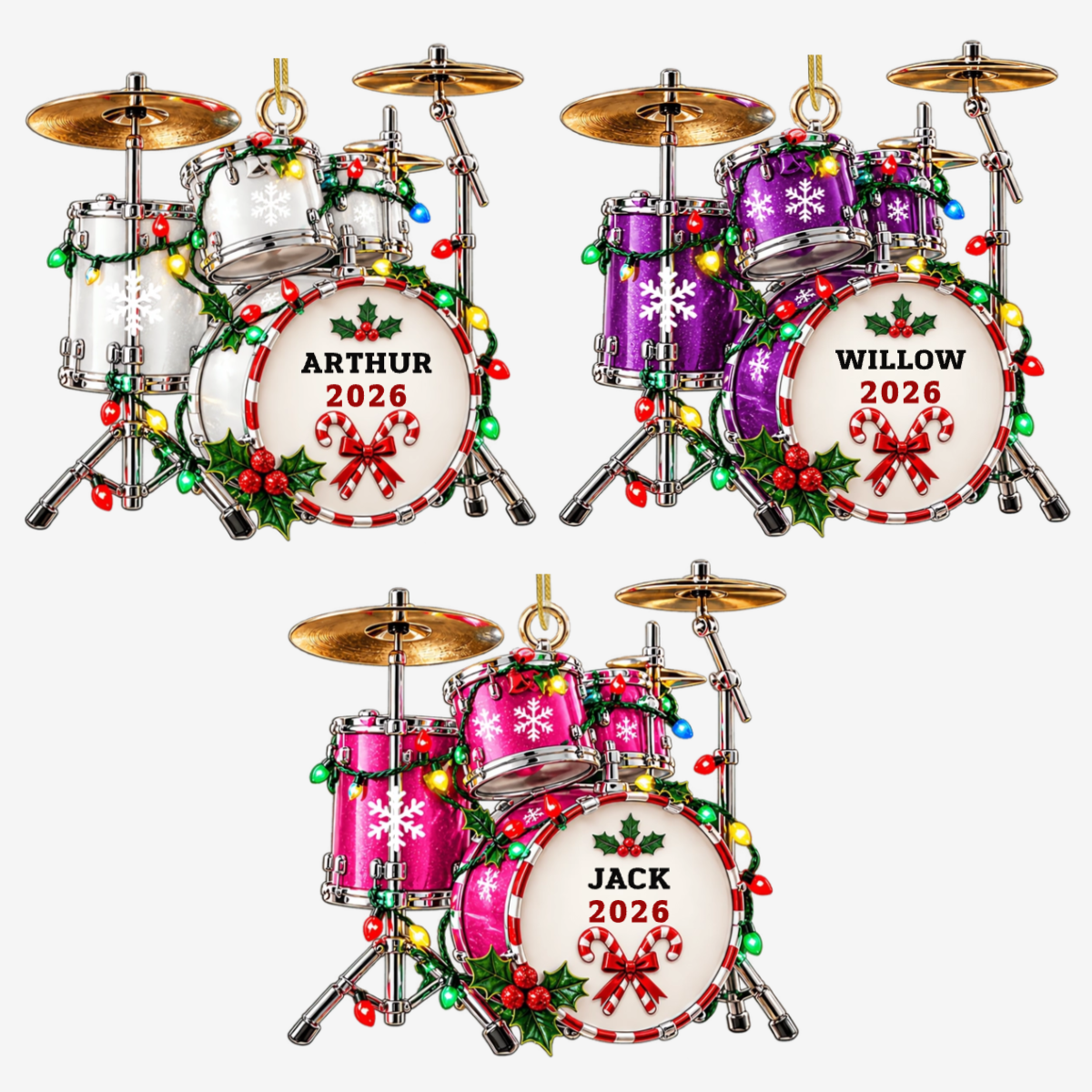 Drum_Love_ _Personalised_Gift_Acrylic_Christmas_Ornament_For_Drummers_3