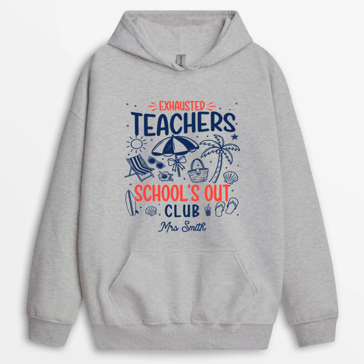 Exhausted_Teachers_School_s_Out_Club_Custom_Personalised_Gift_T Shirt_For_Teachers_3