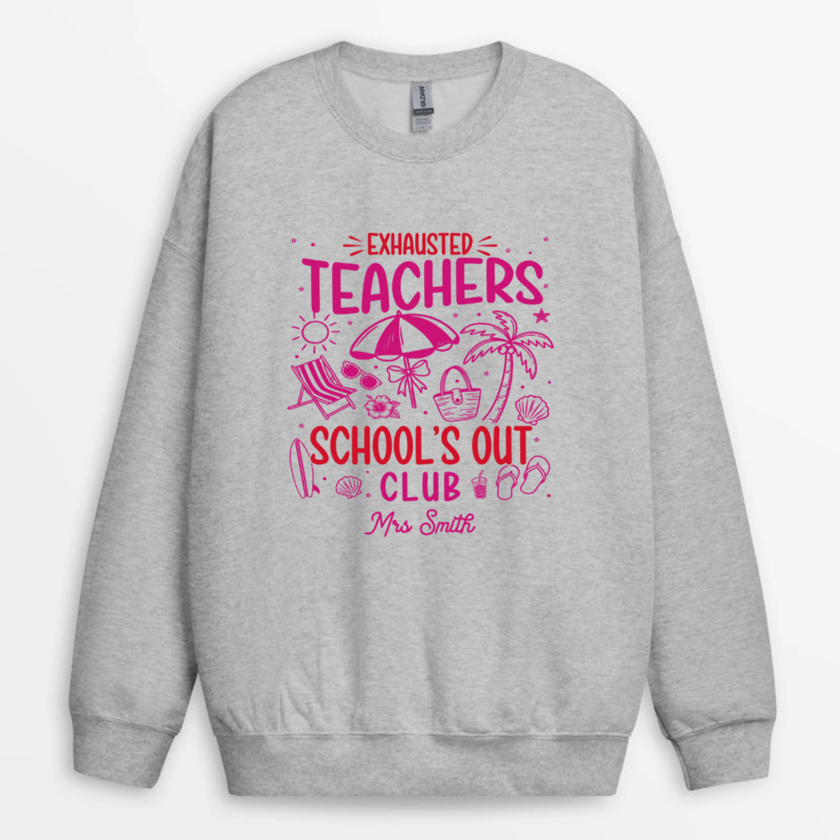 Exhausted_Teachers_School_s_Out_Club_Custom_Personalised_Gift_T Shirt_For_Teachers_4