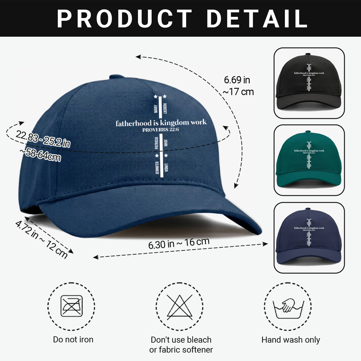 FatherhoodIsKingdomWork PersonalisedCapFather_sDayGiftForDad_1