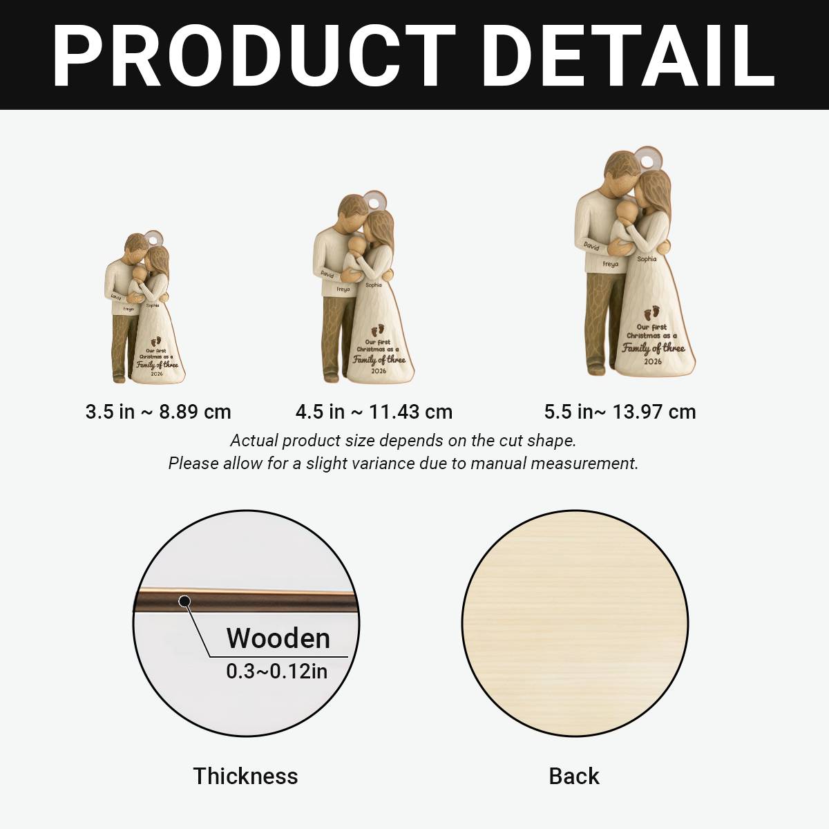 First_Christmas_As_A_Family_ _Personalised_Gift_1 Layer_Wooden_Ornament_For_Families