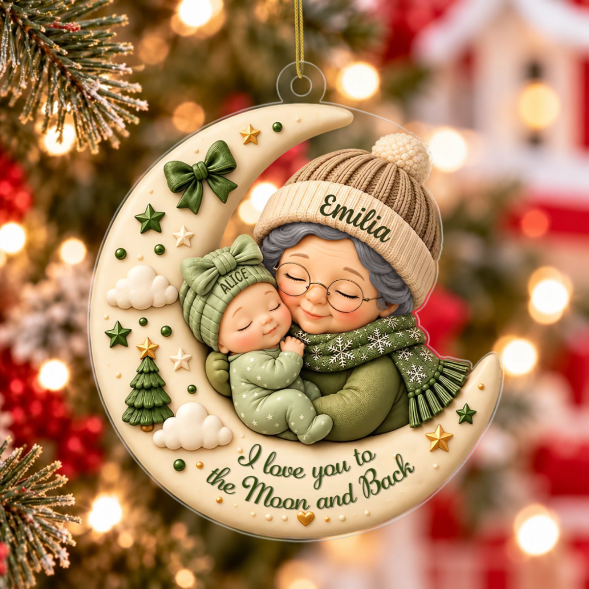 First_Christmas_as_Grandma_Love_to_the_Moon_and_Back_ _Personalised_Gift_Acrylic_Ornament_For_Grandma4
