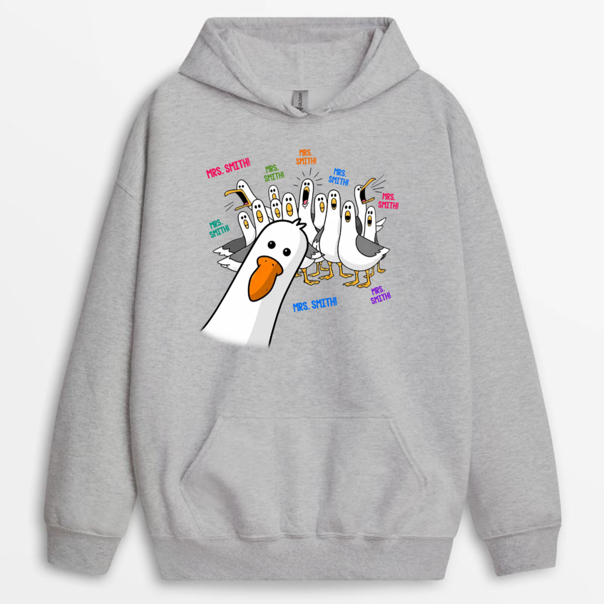 FunnySeagullsCallingTeacherNameBackToSchool_PersonalisedGiftT shirtForTeacher_1